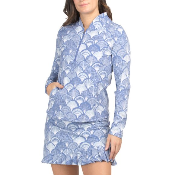 SIGRID OLSEN Dresses & Skirts - SIGRID OLSEN Delft Scallops 002 Quarter Zip Jacket With Pockets